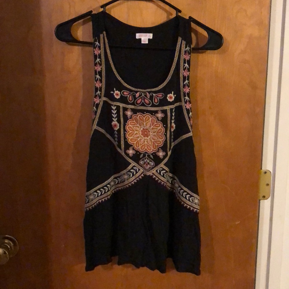 Colorful embroidered tank top